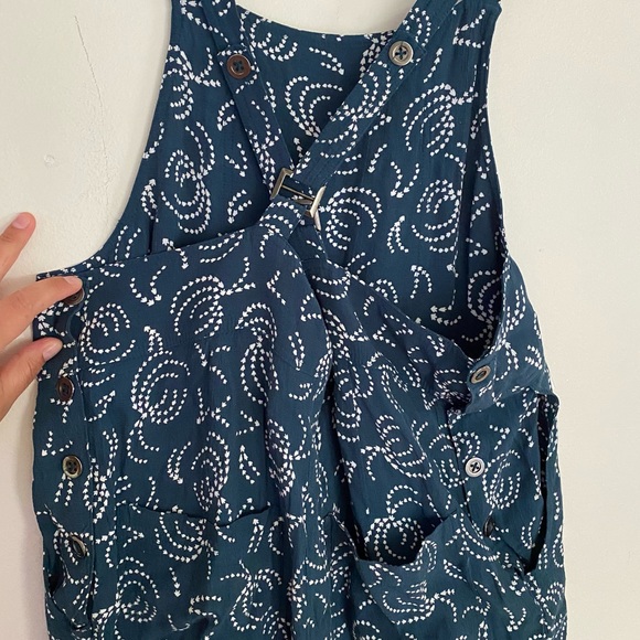 Anthropologie Maeve Navy Tidal Jumpsuit Overalls Romper XL - Picture 8 of 10